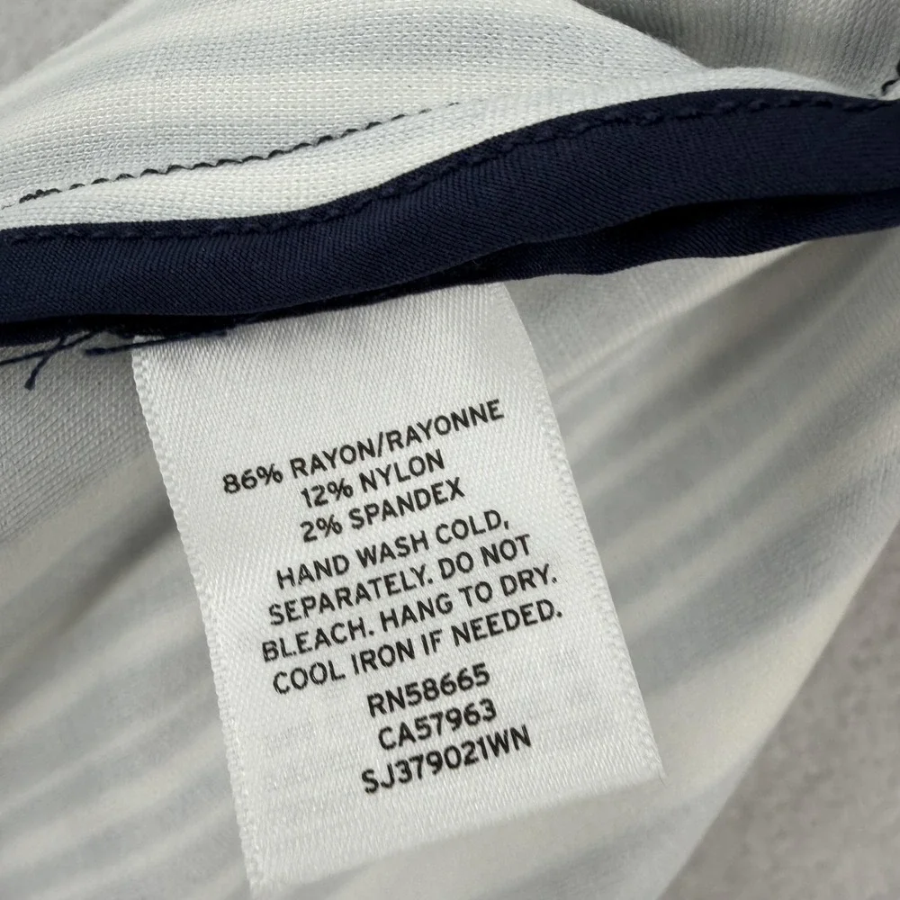 Sejour Skirt Womens 0X Plus Navy White Striped Alexis Pencil Pull On‎ Stretch